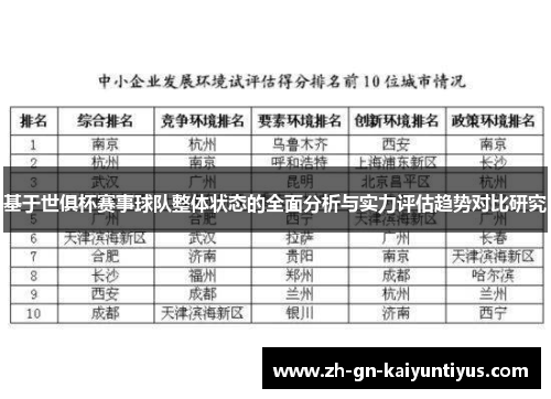 基于世俱杯赛事球队整体状态的全面分析与实力评估趋势对比研究